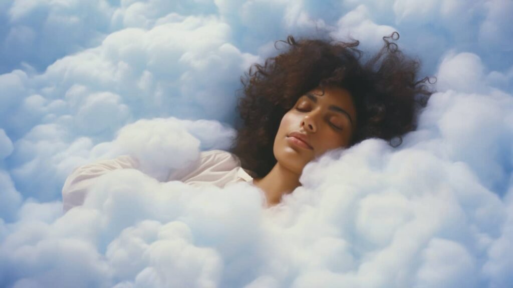 femme nuage sommeil